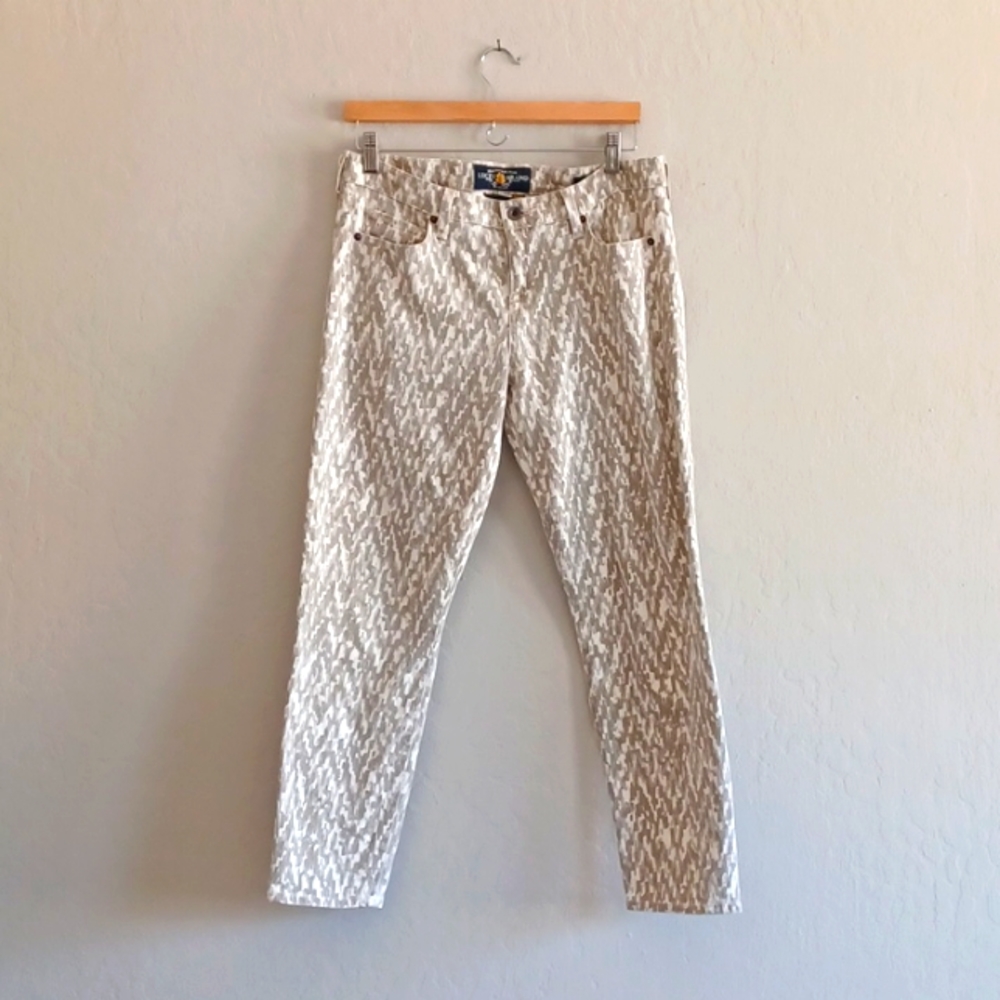 Lucky Brand Jeans Sz 8/29 Womens Sofia Capri Skinny Printed Mid Rise Stretch Zip